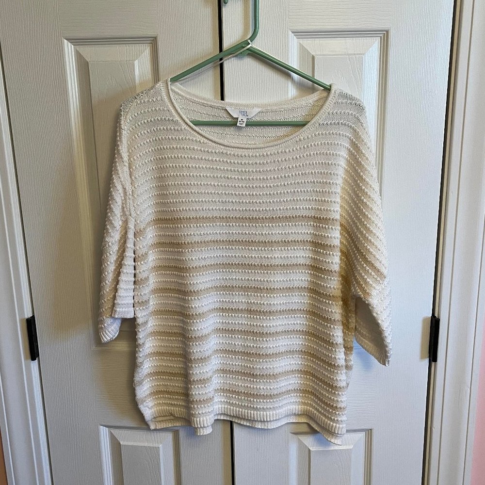 Women's Time & Tru Medium Creme Colored Oversized Sweater